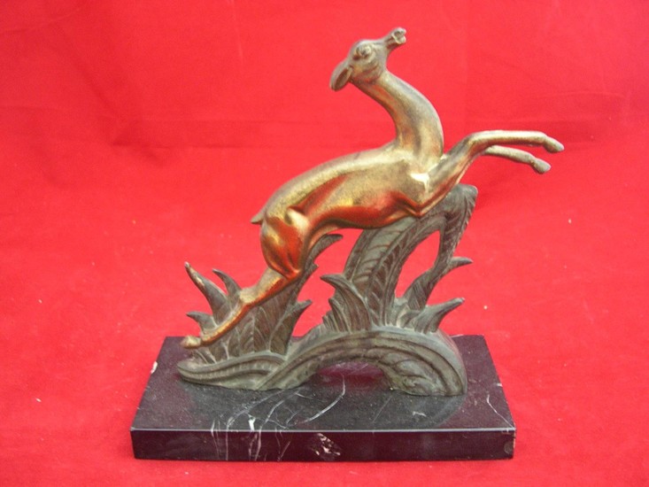 Period French Art Deco part-bronze on marble sculpture of an...