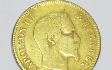 Pièce en or de 10 Francs "Napoléon III-Tête nue" datée de 1857, Atleir A (Paris)....