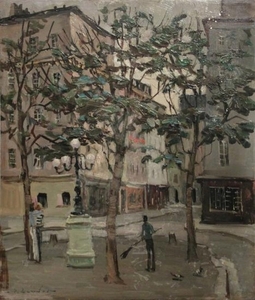 Pierre BOUDET . "Paris, La Place Furstenberg",...