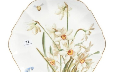 Plate, Marked "Familiar Flowers H.O.J."