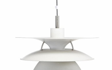 SOLD. Poul Henningsen: "Charlottenborg". Pendant with shades of white lacquered metal. Diam. 65 cm. – Bruun Rasmussen Auctioneers of Fine Art