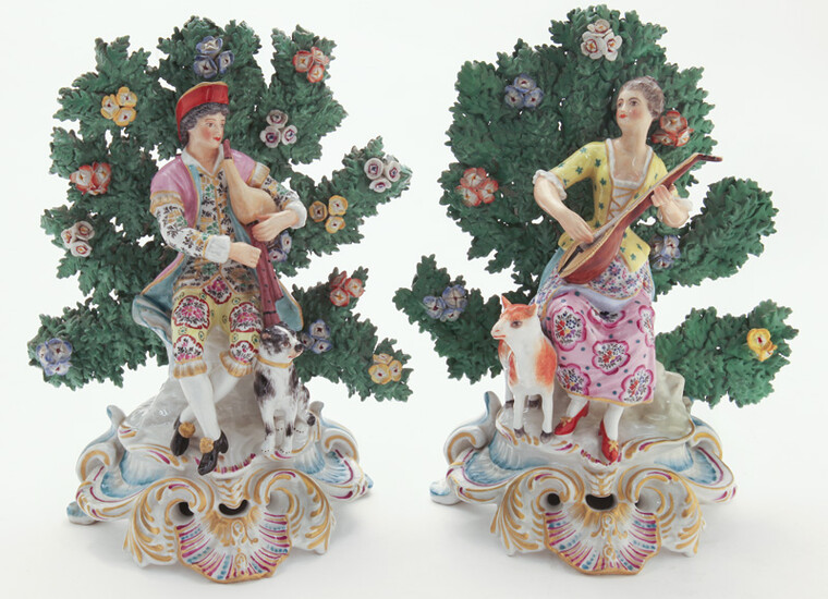 Pr. Early Derby porcelain figures