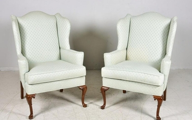 Pr of Drexel Heritage Queen Anne wing chairs