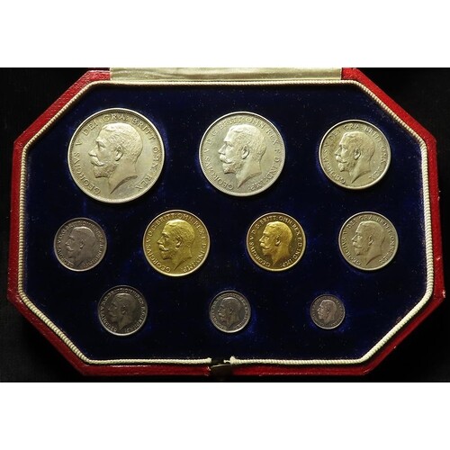 Proof Set 1911 (10 coins) Sovereign to Maundy Penny, aFDC wi...