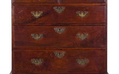 QUEEN ANNE MAHOGANY CHEST ON STAND, 18TH CENTURY 69 1/2 x 41 1/2 x 23 in. (176.5 x 105.4 x 58.4 cm.)