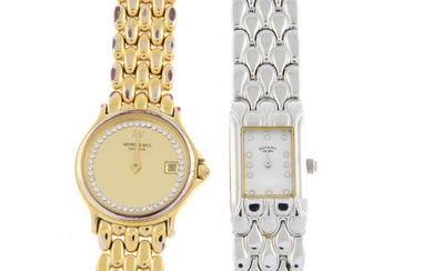 RAYMOND WEIL - a gold plated Chorus bracelet watch (24mm) together with a Rotary bracelet watch.