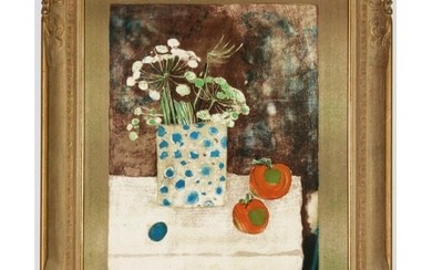 RENE GENIS, handsigned lithograph, Still life with flowers, ...