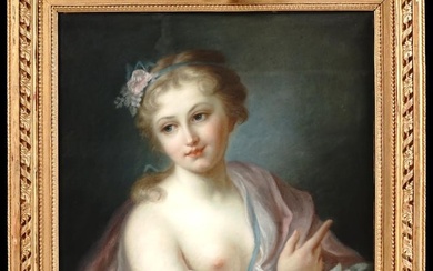 ROSALBA CARRIERA ANTIQUE FRENCH PASTEL PAINTING