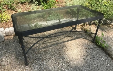 Rectangular Glass Top Garden or Outdoor Table