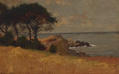 Richard Langtry Partington (1868-1929) Carmel Bay 6 1/2 x 10...