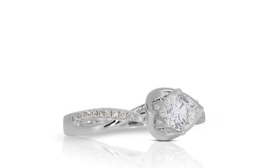Ring - 18 kt. White gold - 0.65 tw. Diamond (Natural) - Diamond