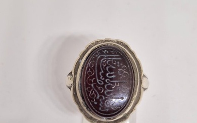 Ring - Agate, Silver - Ottoman - late 20th century