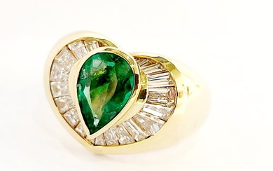 Ring White gold Emerald - Colombia - Diamond