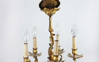 Rococo-Style 5-Light Bronze Dore Small Fixture