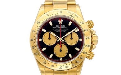 Rolex Cosmograph Daytona, Reference 116528 | A yellow gold chronograph wristwatch with bracelet, Circa 2000 | 勞力士 | Cosmograph Daytona 型號116528 | 黃金計時鏈帶腕錶，約2000年製