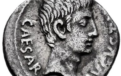 Roman Empire. Augustus (27 BC-AD 14). AR Denarius,Rome, 18 BC