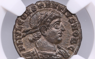 Roman Empire, Trier AE3/4 (BI Nummus) - Constantius II, As Caesar (AD 337-361) - NGC MS