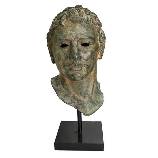 Roman Figure Bronze Head Bust Sculpture, After the