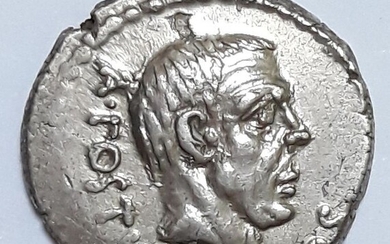 Roman Republic. D. Junius Brutus Albinus, 48 BC. AR Denarius,Rome