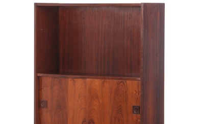 Rosewood bookcase with sliding doors, 1960s