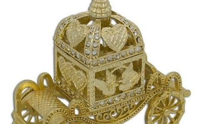 Russian Faberge Inspired Golden Royal Coronation Coach