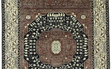 Rusty Brown Geometric Tribal Style 9X12 Mamluk Oriental Rug Boho Decor Carpet
