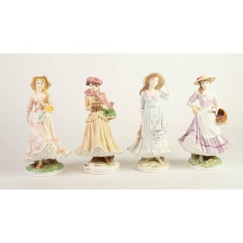 SET OF FOUR ROYAL WORCESTER LIMITED EDITION CHINA FIGURES, T...
