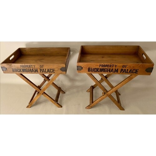 SIDE TABLES, a pair, 70cm x 45cm x 65cm, each stamped "Prope...