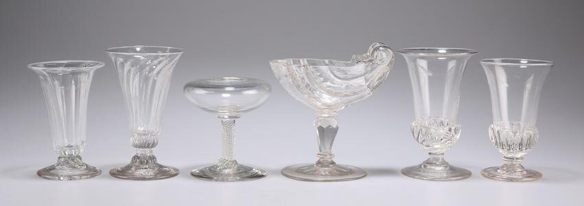 SIX VARIOUS ITEMS OF GEORGIAN AND LATER GLASS