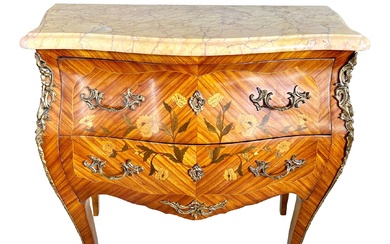 SMALL LOUIS XV STYLE COMMODE WITH MARBLE TOP