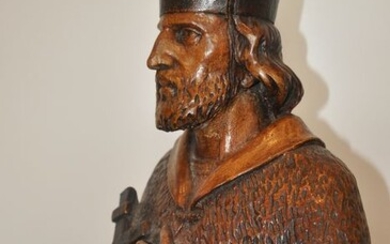 Saint, Sculpture, Large carved holy figure - 18th - 19th century