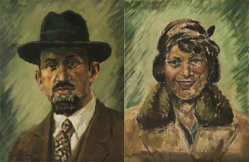 Savu Petra Dan (Romania / Israel, 1903-1986) - Chaim and Vera Weizmann, Two Oil on Canvas Portraits.