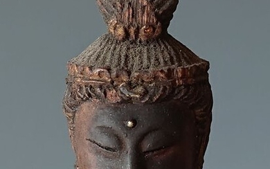 Sculpture - Wood - Kannon bosatsu 観音菩薩 (Bodhisattva Avalokitesvara) - Japan - 19th century (Edo period)