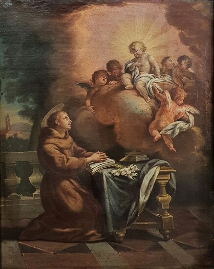 Scuola napoletana, XVII-XVIII secolo - Visione di S.Antonio da Padova