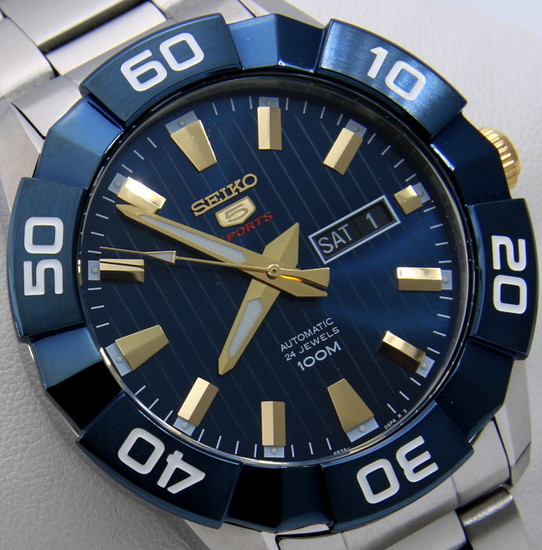 Seiko - - Automatic 24 Jewels "Blue-Gold Dial" - - Men - 2011-present