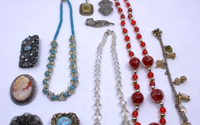 Selection of Costume Jewellery to include two Sterling Silver Brooches,...