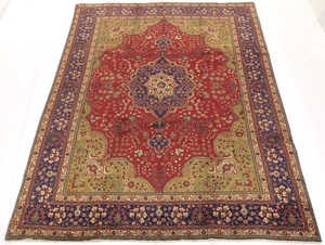 Semi-Antique Hand-Knotted Tabriz Carpet