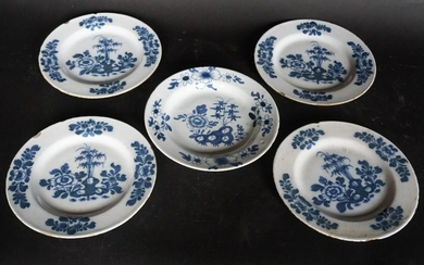 Set 18th Century Delft Blue & White Dinner Plates