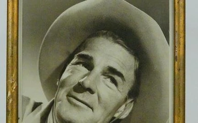 Signed Randolph Scott Western Hero Portrait