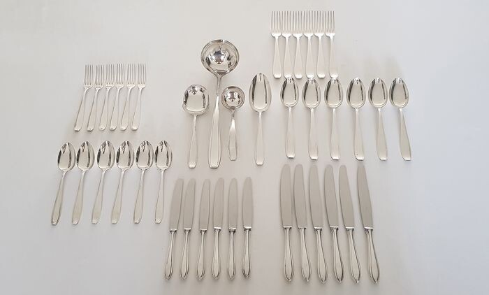 Silver-plated Art Deco cutlery - 40-piece/6-person - Sola, the Netherlands circa 1930