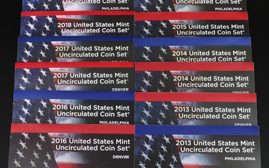 Six Different U.S. Mint Sets Including 2013-2018