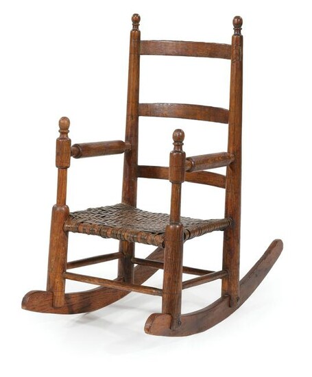 Southern Oak Ladder-Back Child's Rocking Chair