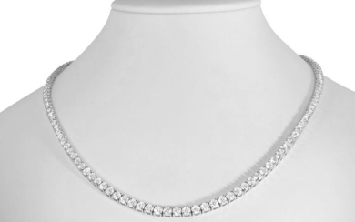 Spectacular 16.04 Carat VS1-SI1 Diamond Necklace Riviera - 14 kt. White gold - Necklace - 16.04 ct Diamond - no reserve