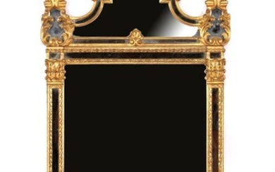 (-), Mirror in classic gold-coloured richly decorated frame,...