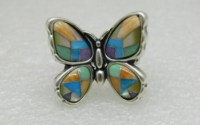 Sterling Mariposa Inlaid Butterfly Ring, Carolyn