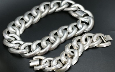 Sterling Silver Bracelet and Necklace Set