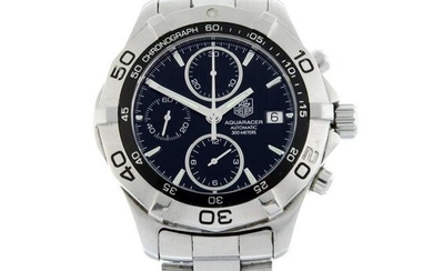 TAG HEUER - a Aquaracer chronograph bracelet watch. Stainless steel case with calibrated bezel. Case