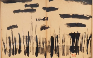 T'ANG Haywen "composition abstraite" Encre sur papier, signée en bas à droite Dim. 69 x...