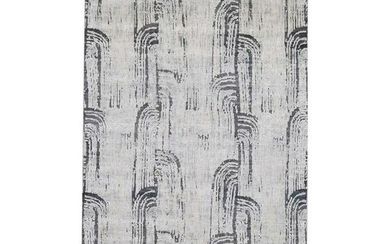 THE CANE, Pure Silk With Oxidized Wool Hand-Knotted Rug