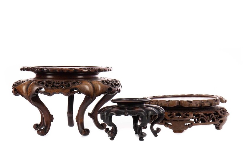 THREE EARLY 20TH CENTURY CHINESE HARDWOOD STANDS
